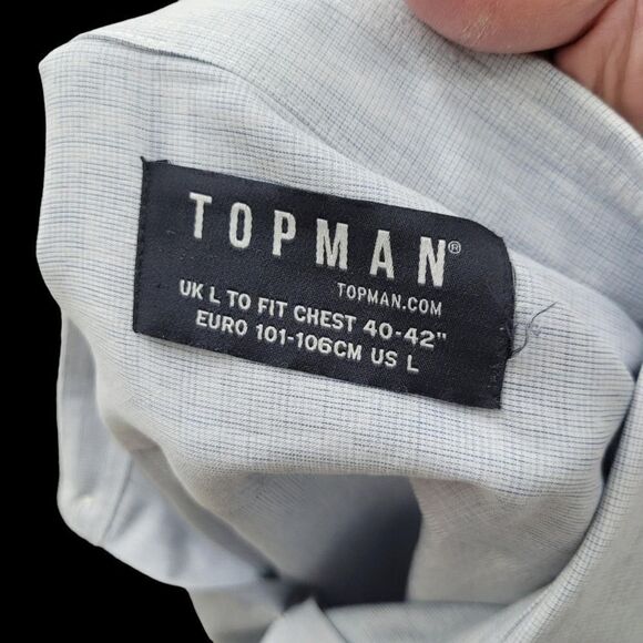2/$20 Topman Classic Blue Buttons Down Shirt Size: Large - Picture 7 of 7